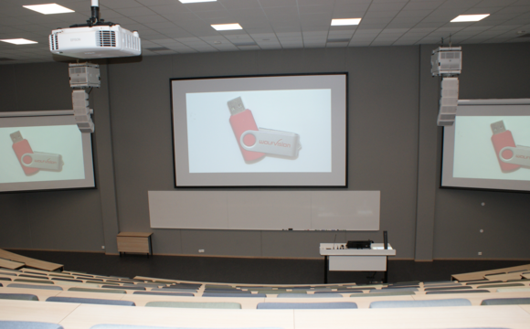 WolfVision VZ-3neo Visualizer installed in an auditorium at BI Norwegian Business school..