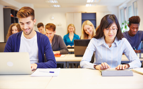 Classroom with students using BYOD